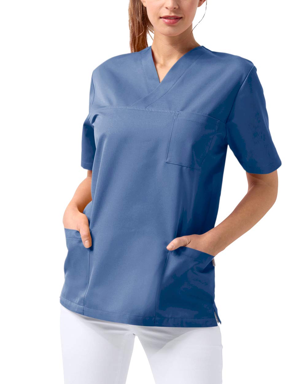 CLINIC DRESS Schlupfkasack im Doppelpack Unisex Kasacks Schlupfhemd für die Pflege oder Medizin in 100% Baumwolle 60 Grad Wäsche