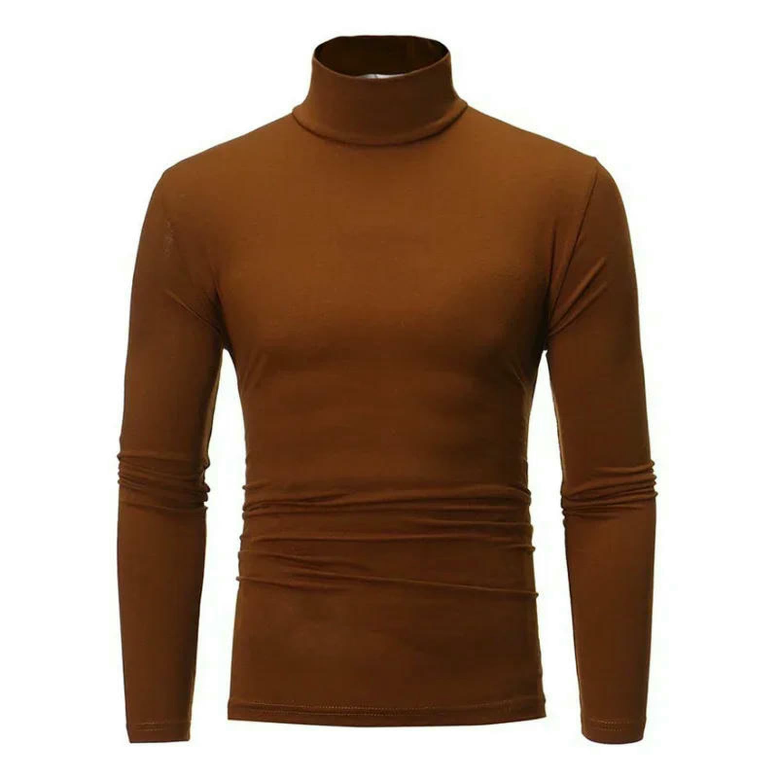Suéter para Hombre Suéter De Hombre Cómodo, Ajustado, De Cuello Alto, De Color Sólido Y Fino, para Primavera Y Otoño-Blanco-XXL