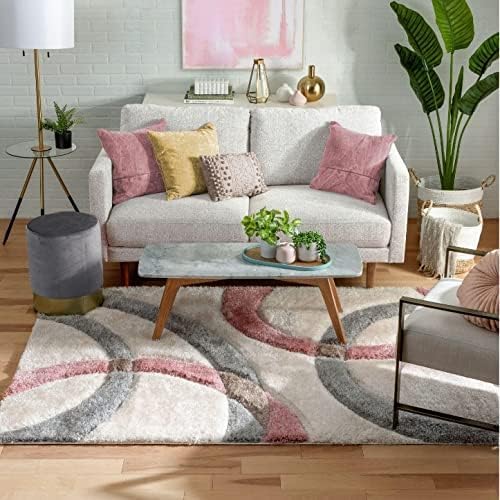 Image of Carpet for Hall | Carpet for Living Room |6X8 FEET Rugs for Bedroom | Carpet | Rug for Living Room | Carpet & Rugs for Home Decor | Carpet for Bedroom Floor (Multi Pink GRAY05)