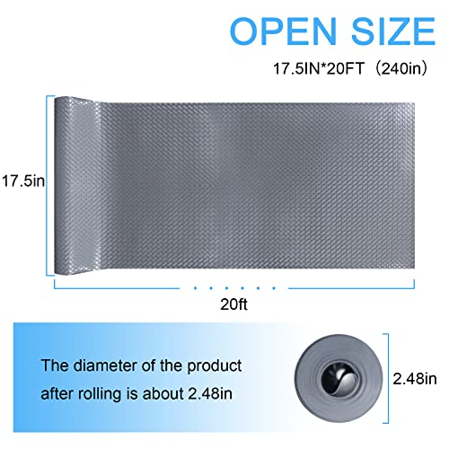 Fexia Shelf Liner For Kitchen Cabinets, Drawer Liners, 17.5 Inch X 20 Ft(240 Inch) Non Adhesive Cabinet Liner, Refrigerator Liners, Washable Oil-Proof Fridge Pads Shelves Drawer (Gray) #TOP1