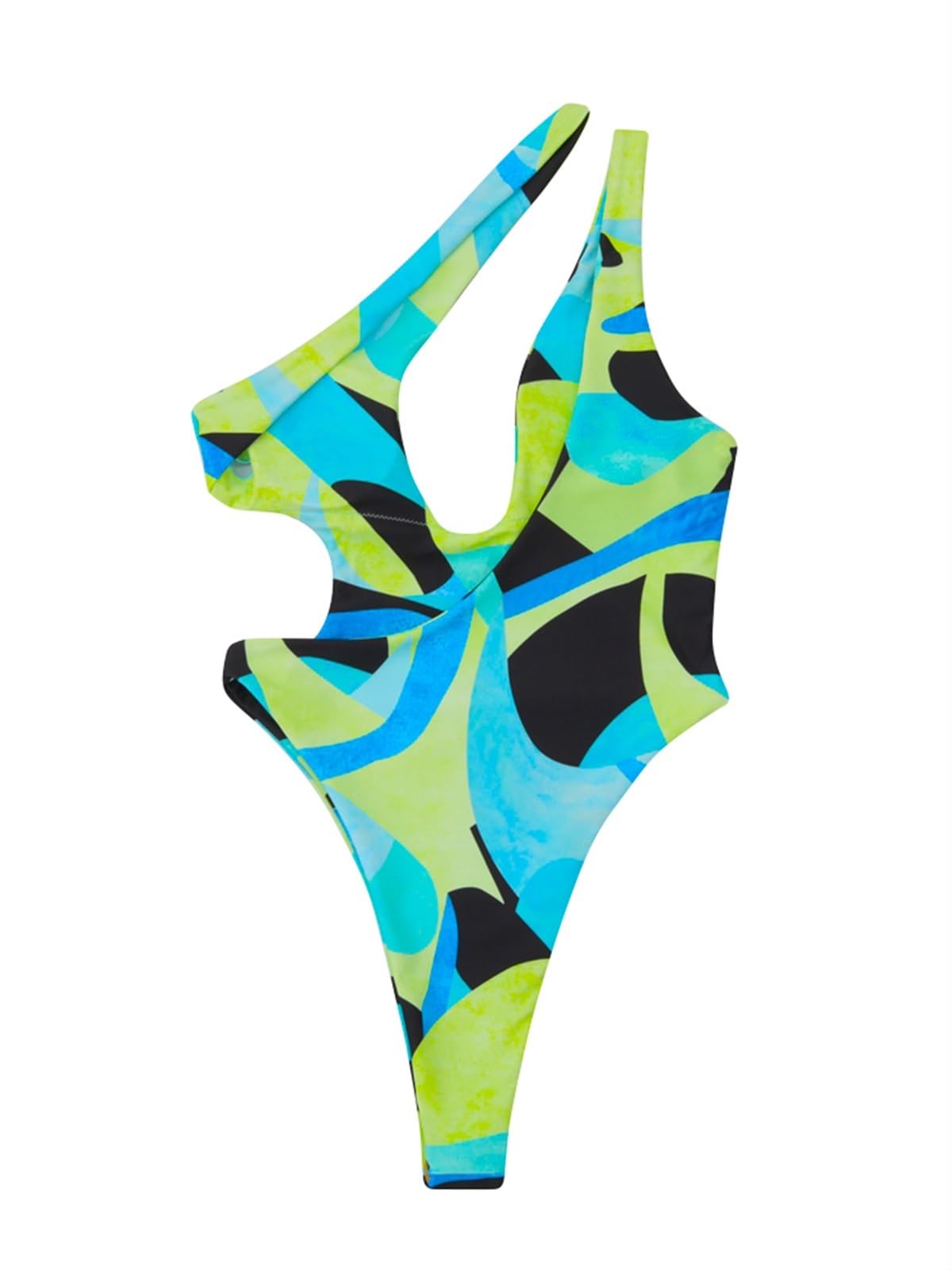 Costume da Bagno Intero Sexy Costumi da Bagno Donna Stampa Body Monospalla Push Up Costume da Bagno Brasiliano Costumi da Bagno Estivi (Color : Rose Red, Size : L)