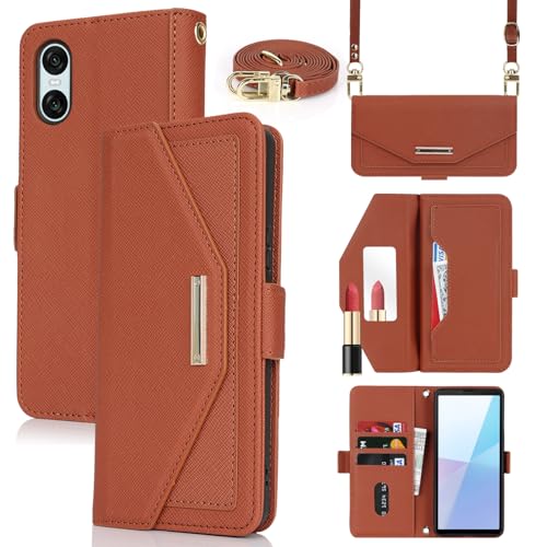 Pelanty for Sony Xperia 10 VI �蒠�^�P�[�X ��|�����|���΂߂��� ������v+TPU �g�уJ�o�[ ���ϋ�+�X�g���b�v�t�� �}�O�l�b�g SO-52E SOG14 XQ-ES44 ���z�^�J�o�[ IC�J�[�h�|�P�b�g ���D���ꏬ�K�����