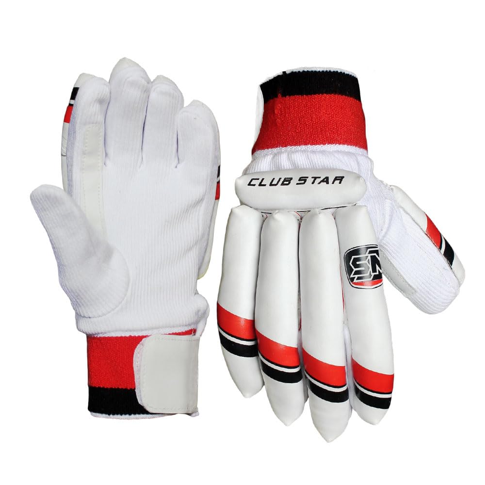 SM Cricket Batting Gloves Club Star | Mens Right Handed | White | Club Level Performance | 1 Pair (B08GS76CX2) Amazon Price History, Amazon Price Tracker