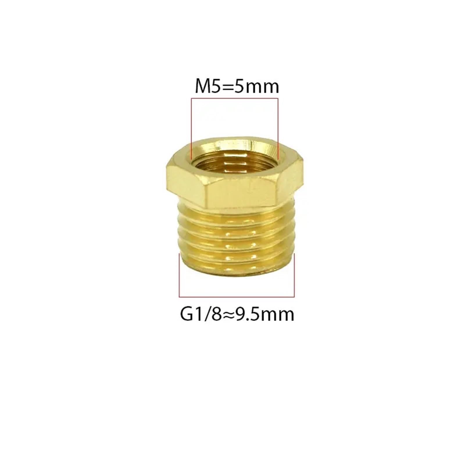 Boccola Di Riduzione In Ottone 5PCS 1/8 "1/4" 3/8 "1/2" 1 "2" Diametro interno esterno Filettatura maschio a femmina Connettori for tubi in ottone Accoppiatore Adattatore Raccordo comune(G2 to G1.5)