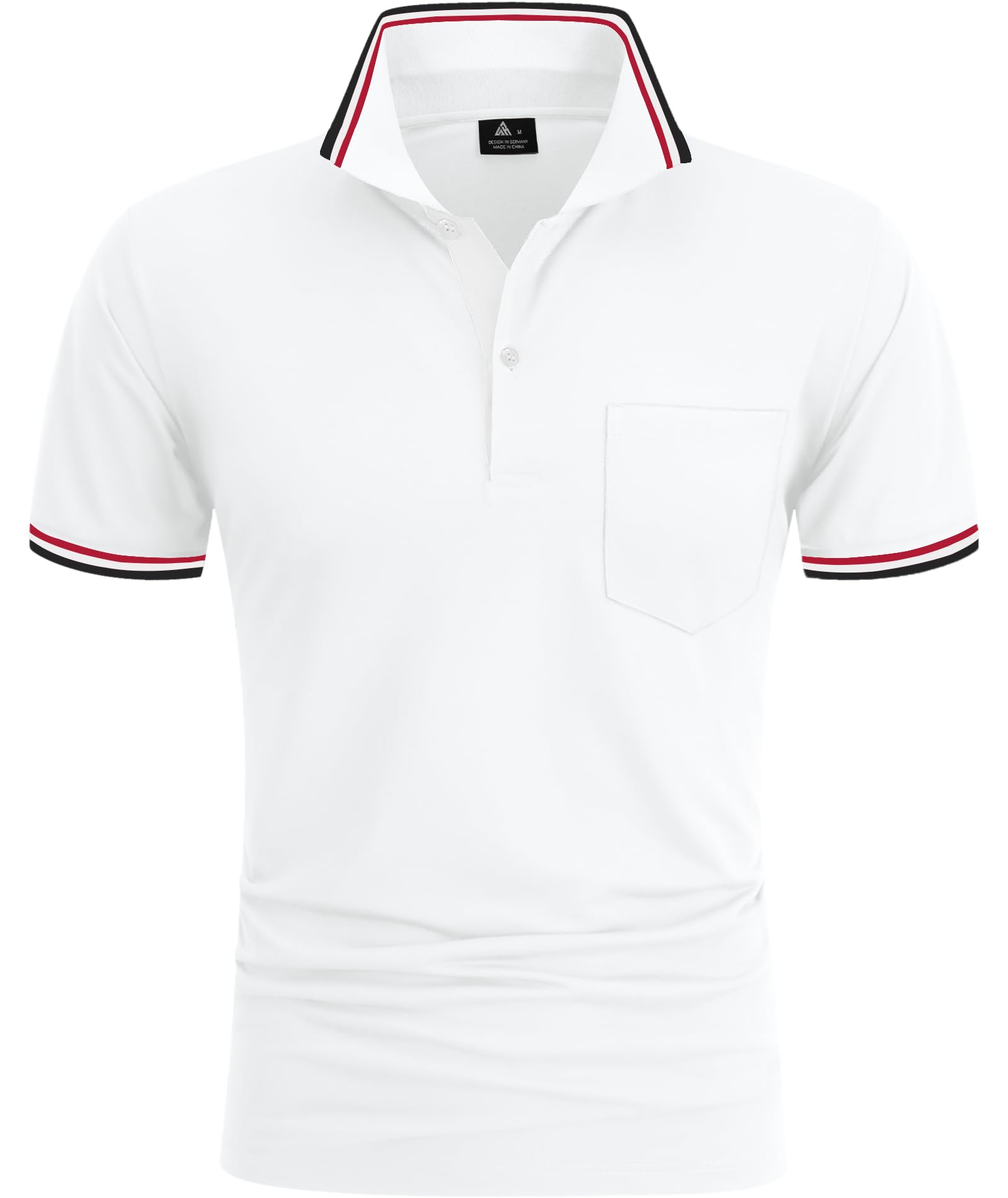 zitysport Polo Uomo Camicia a Maniche Corte Camicia da Golf Traspirante Uomo Camicie estive Sport Basic Slim Fit Tshirt con Tasca sul Petto Polo Shirt