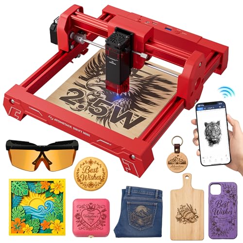 Image of ATOMSTACK Swift Laser Engraver Machine, Portable, Red, 2.5W Laser Cutter