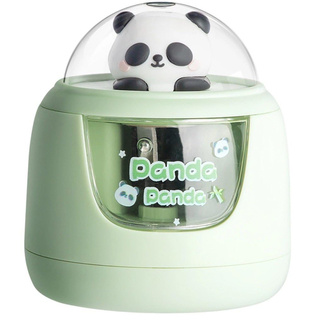 Danlai Green Cartoon Pencil Sharpener Electric Pencil Cutter Pen Sharpening Tool For Kids Student Birthday School Stationery Supplies