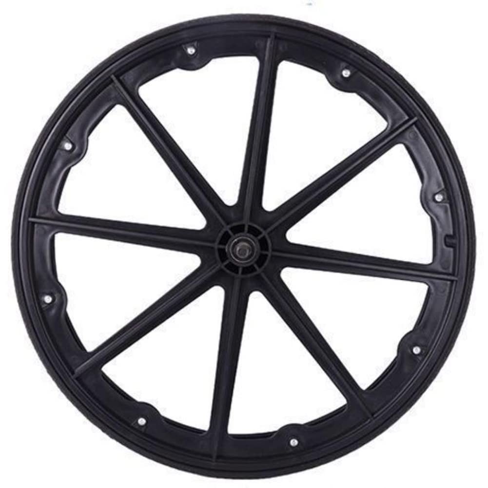LekLai Rueda de Repuesto para Silla de Ruedas, Rueda Trasera para Silla de Ruedas de 24 Pulgadas, Accesorio para Andador Manual para Silla de Ruedas, Rueda Sólida Antideslizante, 24 X 13/8/Black/24I