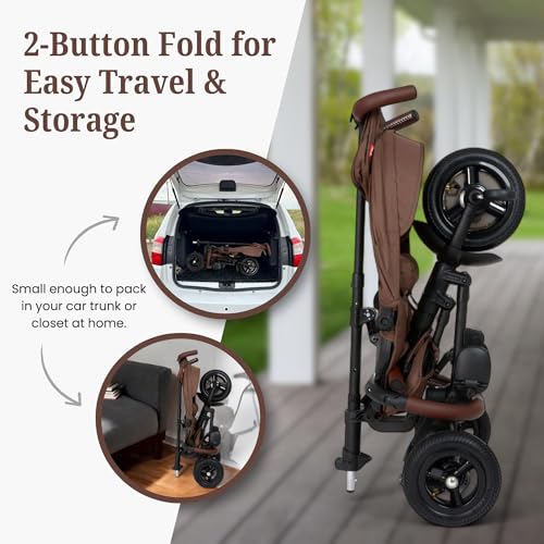 Image of Rito Premium Folding Stroller & Toddler Bike with Air Tires, Sierra Brown