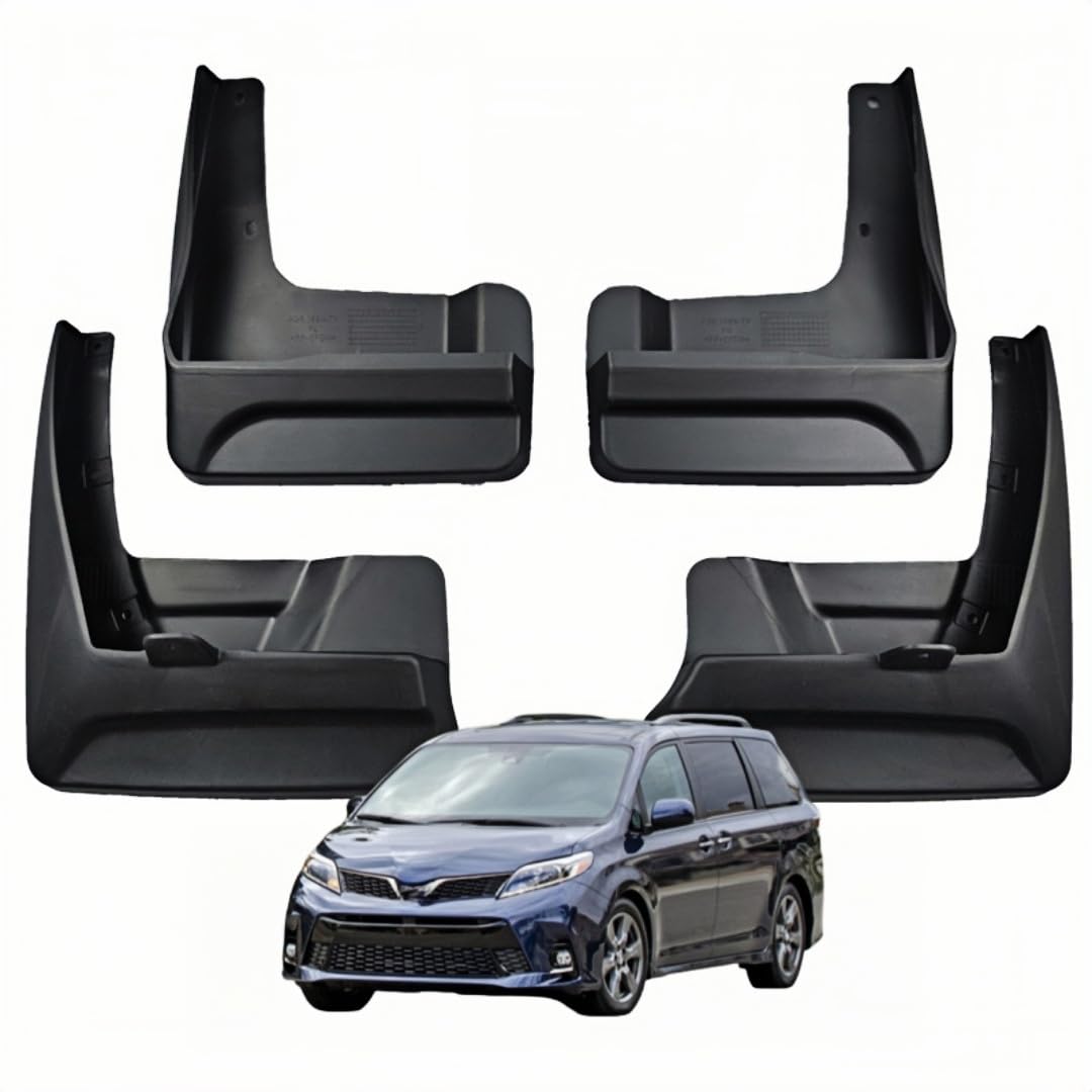 UDRFKDS Mud Flaps Splash Guards For Toyota Sienna 2018 Accessories Mudflap Fender Flares Front and Rear Mud Guard Set 4PCS