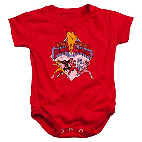Infant Power Rangers Retro Rangers Infant Onesie Size 6 Mos Red