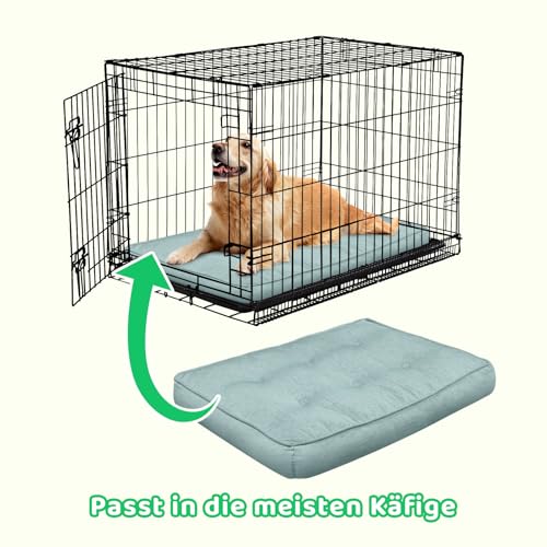EvcgoX Hundebett, Orthopädisches Hundebett Grosse Hunde Mittelgroße Hunde, Abnehmbare Waschbare Hundekissen Hundematte 70x55 cm, Hundematratze mit rutschfestem Boden, Grün M