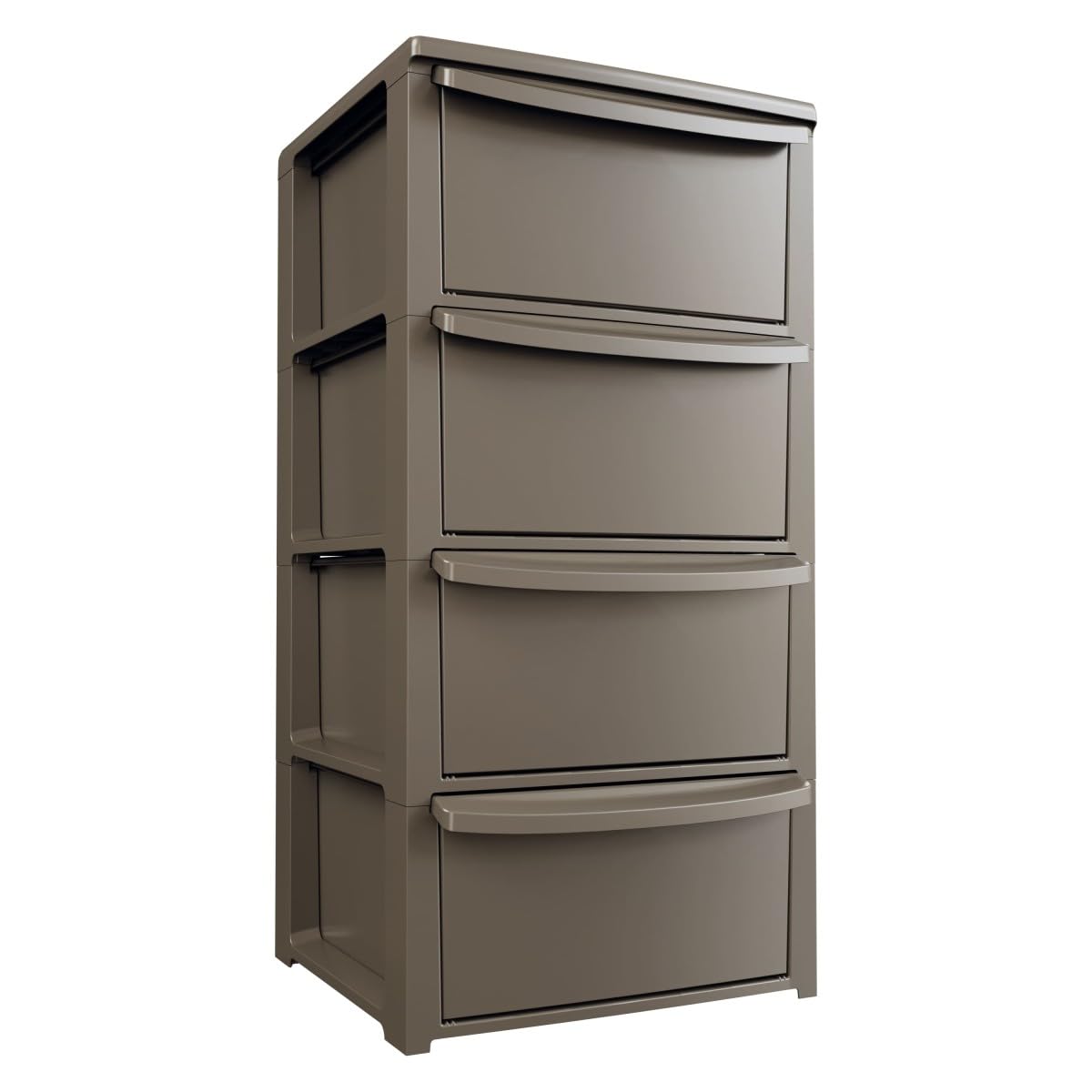 Art Plast - Commode Basse 4 tiroirs 39 x 38.5 x H 80.5 cm - Marron- Meuble de Rangement Chambre Bureau Buanderie - Meuble Bas de Rangement