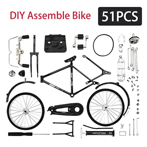 Image of Toytle DIY Retro Alloy Bicycle Model Kit (51 Pieces) | Metal Miniature Cycle Assembly Set with Pump & Accessories | Educational STEM Toy & Home Decor | Gift for Kids & Adults