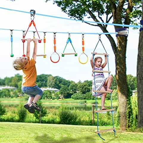 Vanku Slackline Niños con Polea y 7 Obstáculos Cover