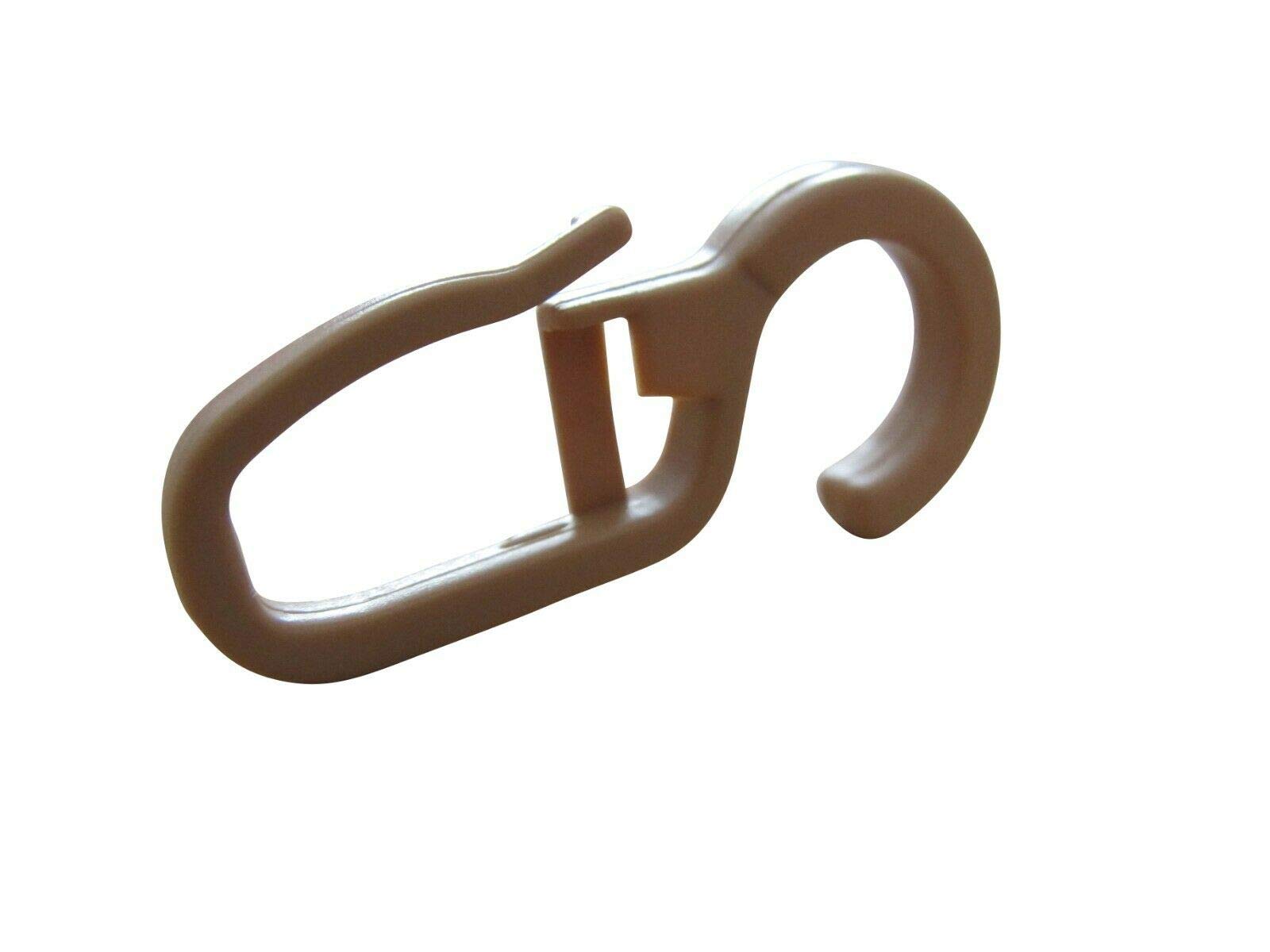 Gardinenhaken, Faltengleiter, Faltenlegehaken, Gardinenzubehör - Öse 10 mm Farbe: Natur (1000 Stück)