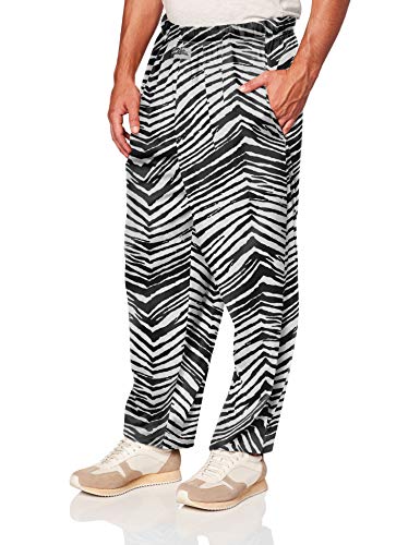 Zubaz Men's Classic Zebra Printed Athletic Lounge Pants, Black, XL