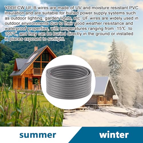 Image of 10 /3 UF-B Wire - 150FT 100% Pure Copper 10AWG 3 Connector Direct Burial Electrical Cable for Underground Feeder Wet or Corrosive Locations Indoor & Outdoor etc