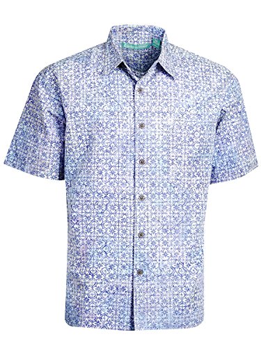 Artisan Outfitters Newport Batik Cotton Shirt (Cornflower Blue, XLT) AO118-1038-XLT
