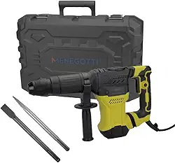 Martelete Rompedor Menegotti MMR 1300W 127V 6Kg com SDS Max, 15J, Maleta, Ponteira e Talhadeira – Uso Profissional e Industrial