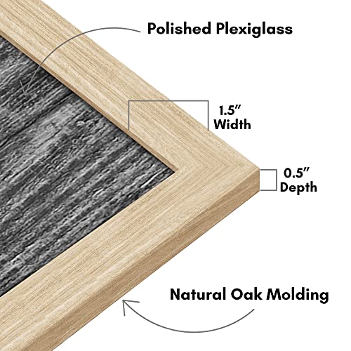 Americanflat 16x20 Picture Frame with Polished Plexiglass - Wide Picture Frames Made of Engineered Wood for Vertical or Horizontal Wall Display - Epic Collection - Natural Oak