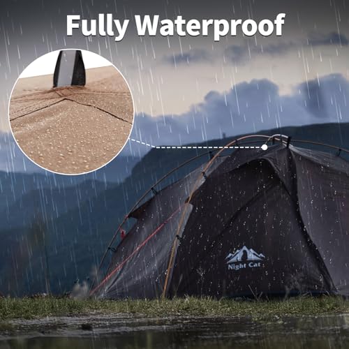Image of Night Cat Backpacking Tents 2 Persons Fast Setup Hiking Camp Tent with Foldable Pole Double Layers Two Doors Waterproof Lightweight Compact 7x4.4ft