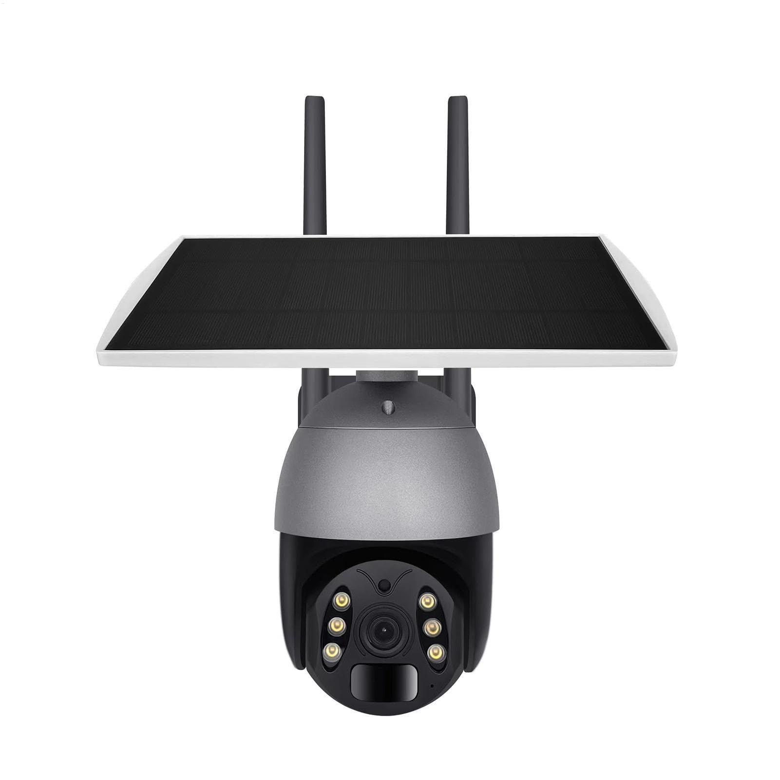Cámara al Aire Wireless Solar, con energía Solar al Aire WiFi inalámbrico | Night Vision Voice PIR Alarm Alarm Monitor para video de varias personas