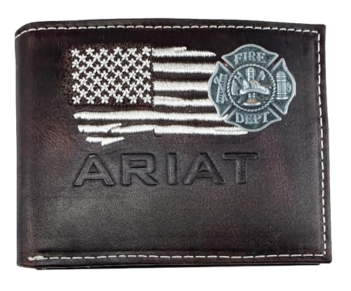 Custom Maltese Cross ARIAT Ghost Flag Bi-Fold Leather Wallet