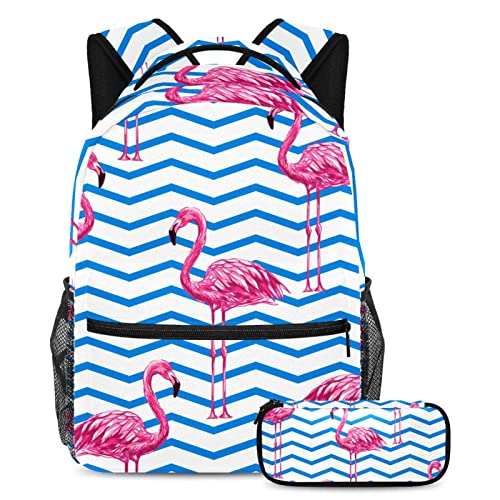 Sac à dos de voyage avec étui à stylos coloré motif ondulé à taille unique