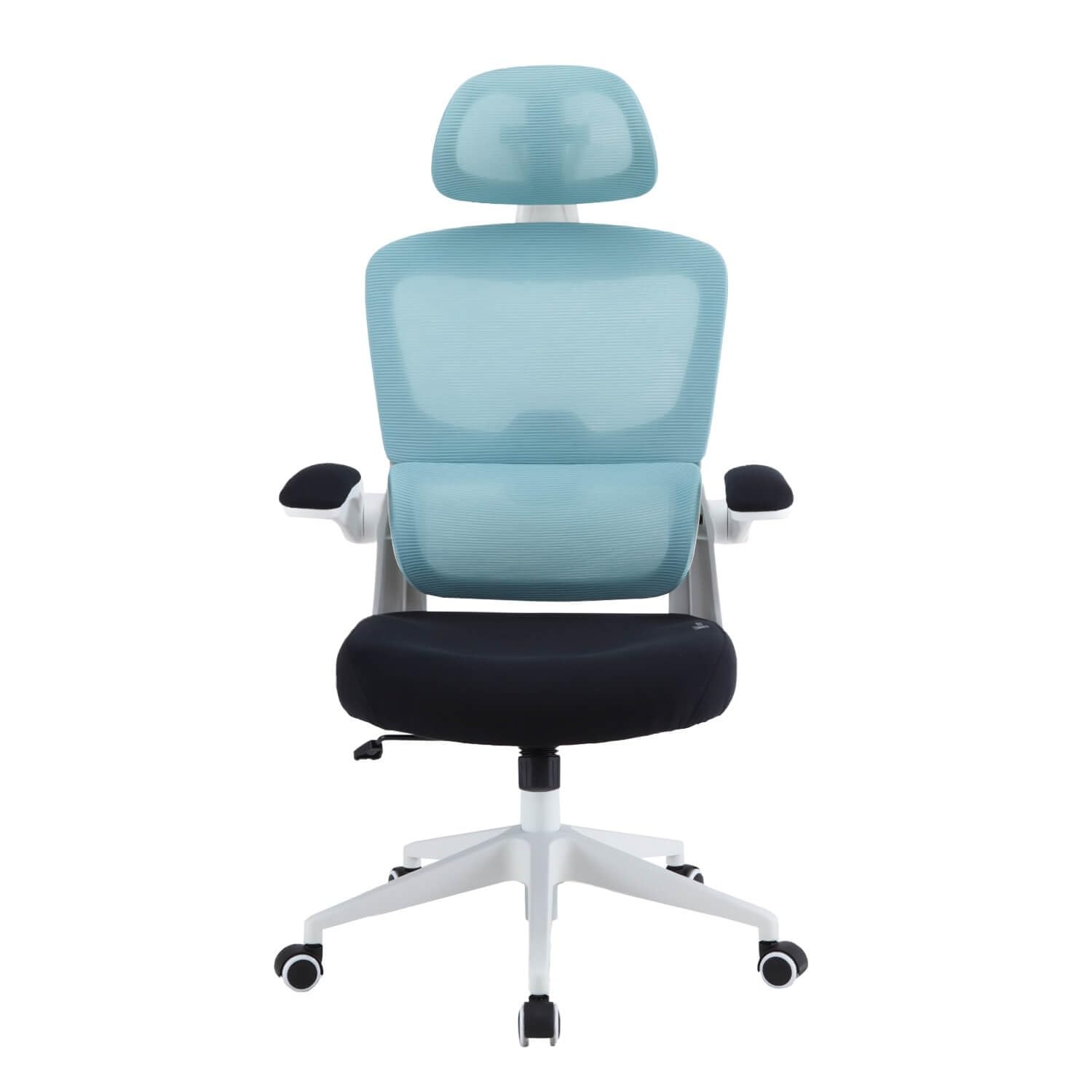 Woxter Ergo Blue - Silla ergonómica de Oficina (Eje Acero, Levantamiento por pistón, MallaTranspirable, Reposabrazos, Altura Ajustable)