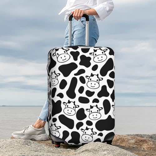 Cow Print Luggage Cover Washable Elasticated Luggage Covers for Suitcase TSA Approved Stylish Scratch Resistant Luggage Case Protector 7
