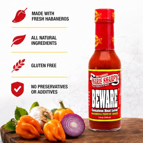 Marie Sharp's Beware Hot Sauce 5oz condiment mexicain habanero
