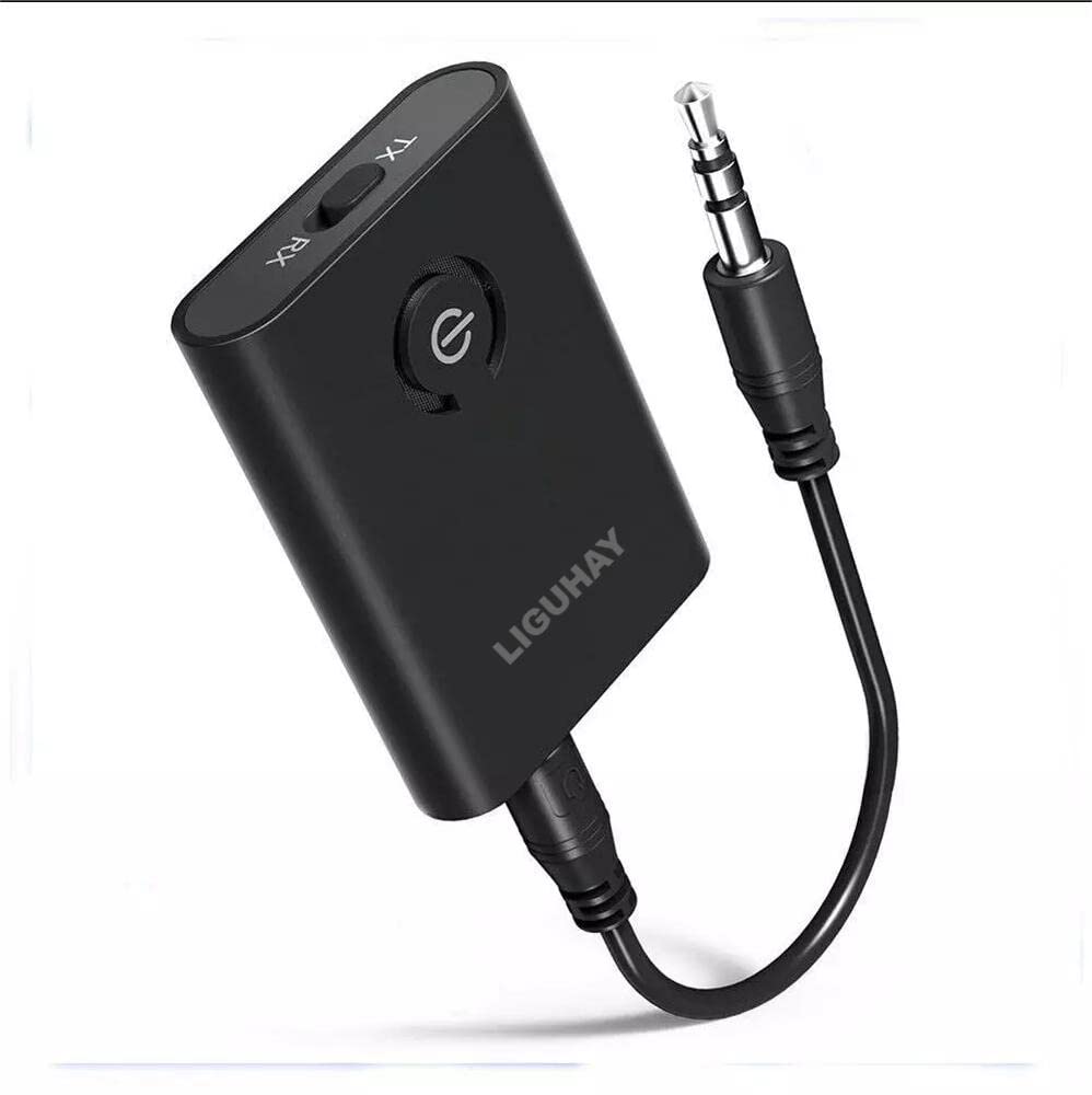LIGUHAY Wireless Bluetooth 5.0 Transmitter Receiver Separates for TV PC Car 3.5mm AUX Hifi Music Audio Adapter (2 in 1 Bluetooth)