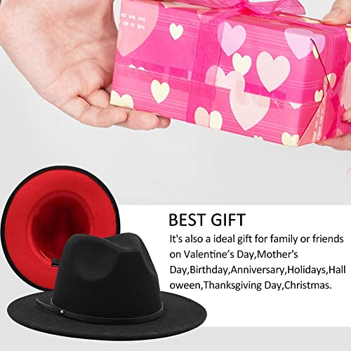 Lady-Fashion-Fedora-Chapeau-Double-Face-Panama-Cap-Mens-Costume-Robe-Chapeaux-Deux-Teint-Laine-Feutre-Casquette-Decontractee-avec-Boucle-De-Ceinture-PU-pour-Une-Fete-De-Mariage