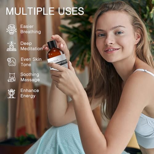 Image of Frankincense Essential Oil for Skin, Hair, Diffuser, 3.38fl.oz | Pure and Natural, Frankincense Aromatherapy Oils for Face, Massage, Home, DIY Soap and Candle Making, 100ml