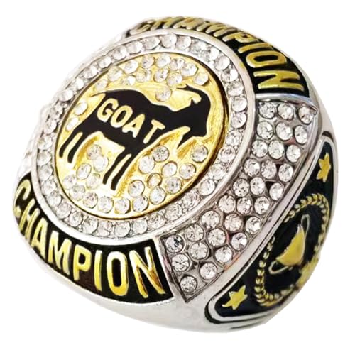 CXXCG Goat Championship Ring Award Gift Trophy for Tournament or League Champion Winner Greatest of All Time G.O.A.T. (Just Ring, sz 11)