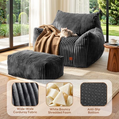 Image of Giant Bean Bag Chair, Oversized Bean Bag Couch for Adults