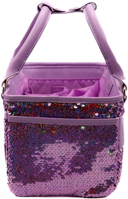 SPARKLE Rink Tote – Reversible Flip Sequin Figure Skating Bag – Structured Organizer Fits Tissue Box & Water