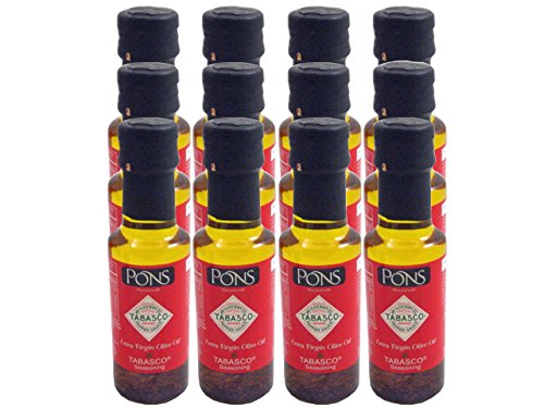 Pons. Extra Virgin Olive Oil with Tabasco Seasoning. 125ml (4.23oz). Pack of 12.