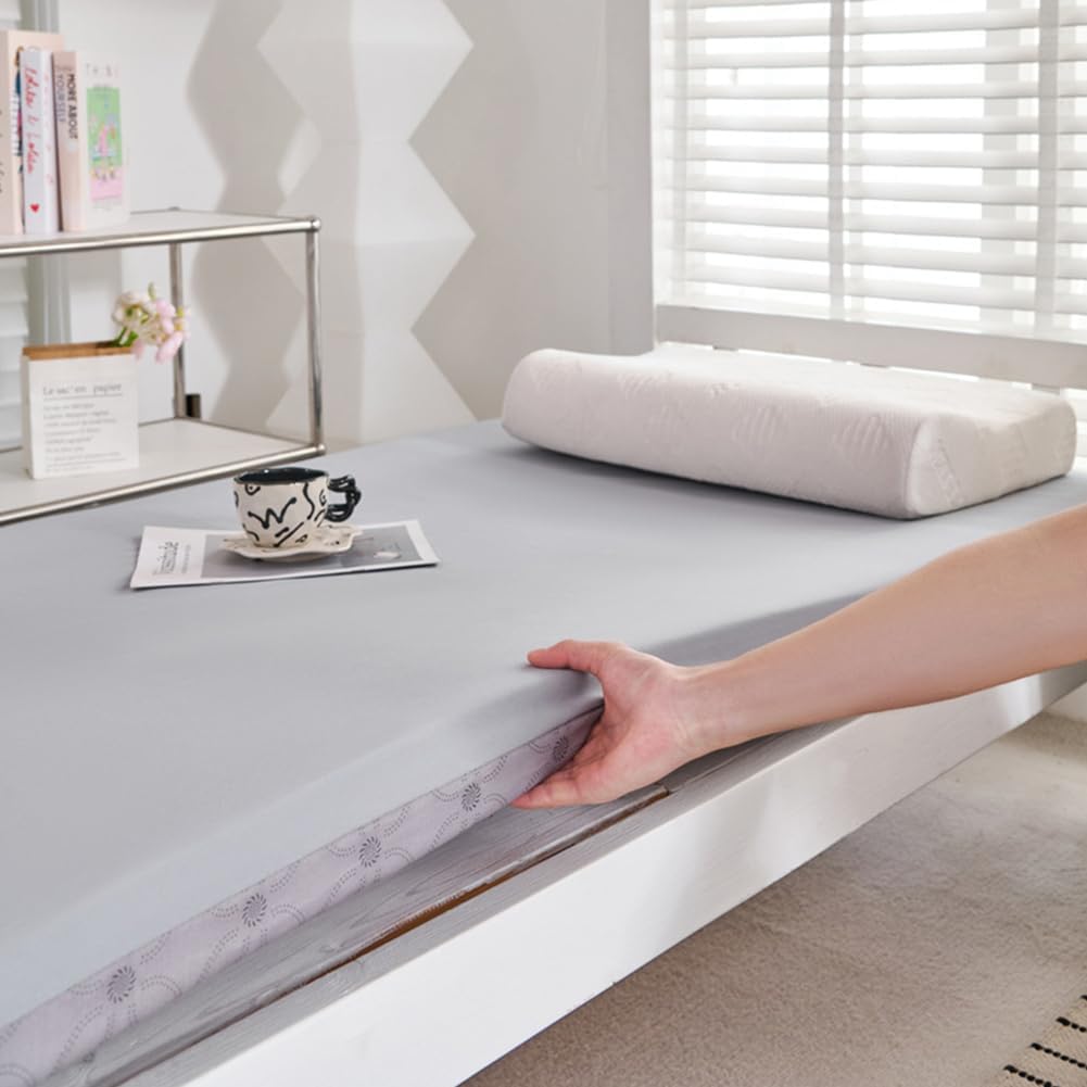 Grey,120 * 200cm/FULL, Memory Foam Futon Mattress Thick 6Cm Floor Futon Mattress Topper with Dustproof Cover Anti Slip Japanese Tatami Mattress Sleeping Pad Foldable for Camping Dormitory