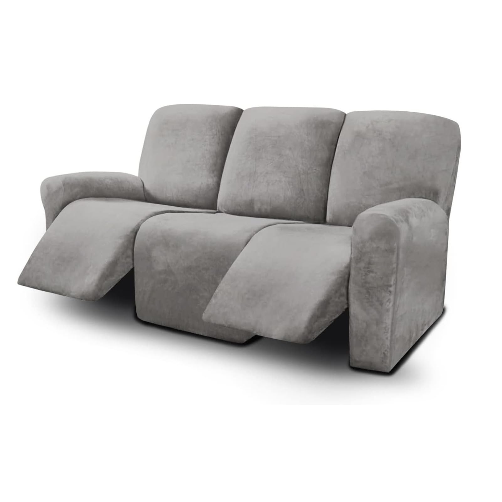 Wjhdwyd Grigio Chiaro 3 Seater Sofa Cover Reclining Sofa Cover 8 Pieces Stretch Sectional Sofa Slipcover For Reclining Furniture Protection 3 Sofa Slipcovers Plush Sofa Cover(Grigio Chiaro)