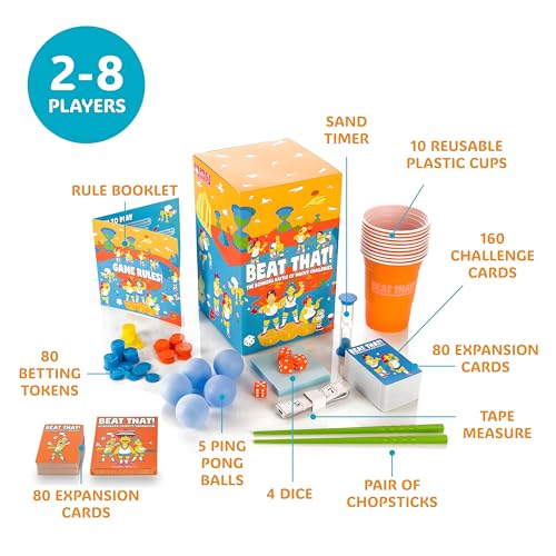 Gutter Games Beat That Game and Household Objects Expansion Combo Pack, Family Party Game for 2 Players - Kids, Adults