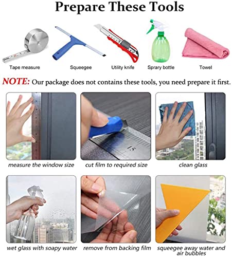 Image of WochiTV Total Blackout Window Film 100% Light Blocking Non Adhesive No Residue Removable Opaque Static Cling Privacy Glass Tint for Home Bedroom Darkening Heat Control (29.5 in x 6.56 Ft)