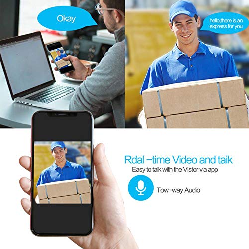 QGGESY WiFi Campanello/videocitofono Senza Fili da...