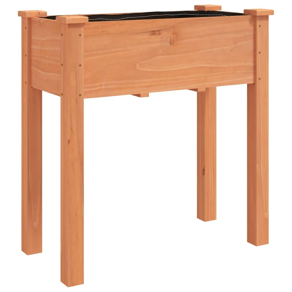 Fioriera Legno Massello Abete con Fodera Marrone 71x37x76 cm | Vaso rettangolare rialzato per orto e fiori, ideale per arredare il balcone, il terrazzo o il giardino di casa.