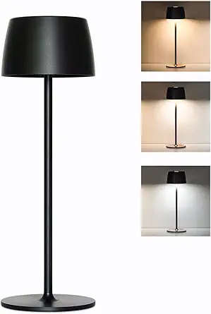 Rechargeable Cordless Table Lamp - 5000mAh Battery IP54 USB-C LED Touch Dimming for Dining/Patio/Camping/Bedside Portable Indoor Outdoor Lighting (2 Pack Black)