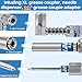 LANNIU Grease Gun Coupler Kit - 12000 PSI Strong Lock Grease Coupler with 90 Degree Grease Coupler Adapter & Grease Needle Tip, Heavy Duty Lubrication Grease Gun Tips for All 1/8'' NPT Fittings