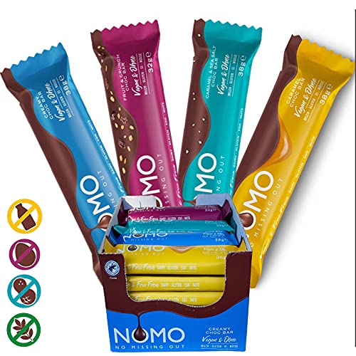 Nomo Vegane Schokolade Probierpaket 8 Riegel in 4 Sorten (292g) Frei von Milch Gluten und Nüssen – Bild 3