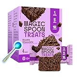 MAGIC SPOON Treats - High Protein, Low Carb, Keto Friendly, Low Sugar, Gluten Free, Crispy Protein Bar Cereal Bar, On-The-Go Healthy Snack (Double Chocolate, 8 Bars)