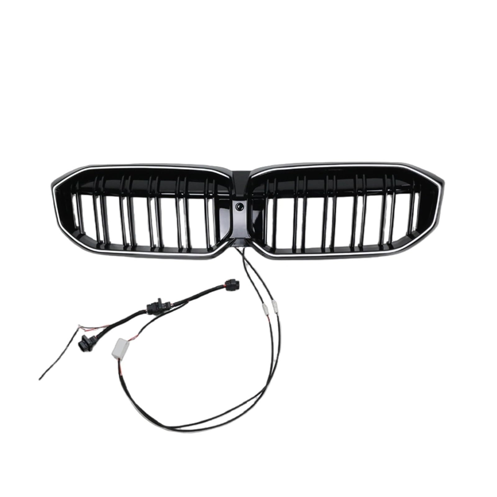 Front Kidney Grille Racing Grill Upper Bumper Radiator Hood Mesh Grid Compatible For BMW 3 Series G20 320i 330i 2023-2025(Black-Double Slat)